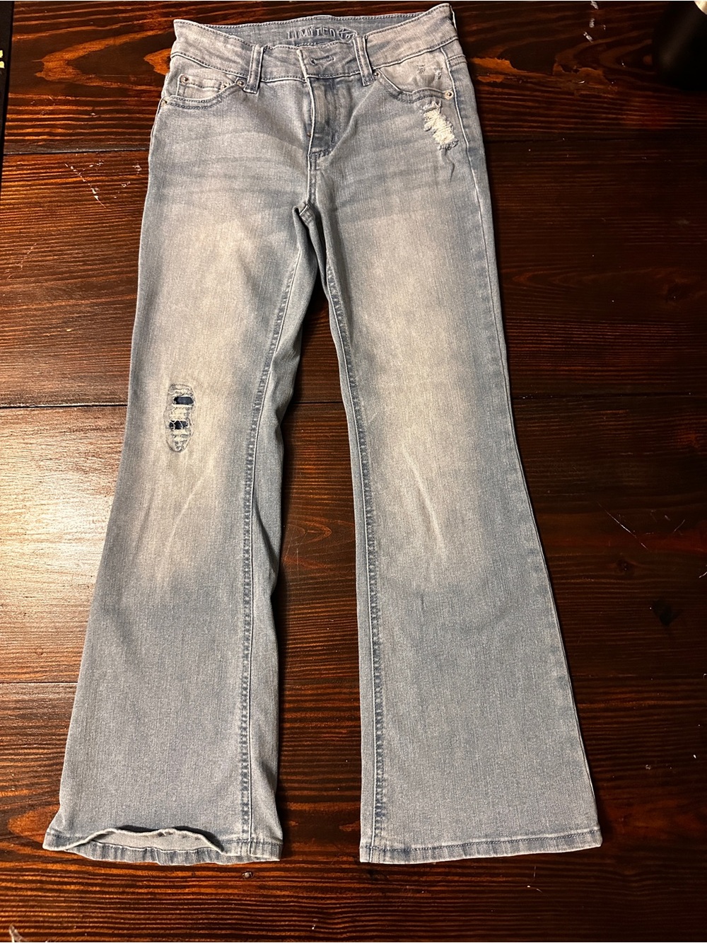 Limited Too Light Blue Distressed Bootcut Jeans
